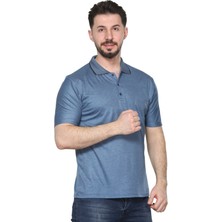 Hedefnur Tekstil Erkek Baba ve Orta Yaş Penye Tişört Yakalı Cepli Oxfort Düz Model Klasik Kesim