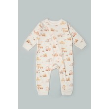 Vauva Bebek Çocuk Tulum Uzun Kollu Baskılı Fermuarlı Kız Erkek Pijama Tulum