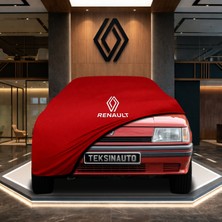 ULTRASHOP Renault 9 Broadway Kırmızı Kumaş Oto Branda Araca Özel Penye Araba Brandası Araç Örtüsü