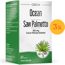 Orzax Ocean Saw Palmetto 350 Mg 60 Kapsül - 3 Adet (180 Kapsül)