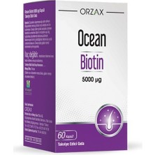 Orzax Ocean Biotin 60 Kapsül - Dezenfektan Hediyeli (%72 Alkol)