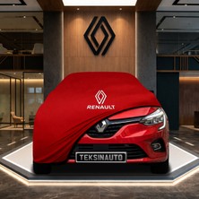 ULTRASHOP Renault Clio 5 Kırmızı Kumaş Oto Branda Araca Özel Penye Araba Brandası Araç Örtüsü
