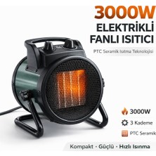 Smayling Elektrikli Fanlı Isıtıcı 3000W Ptc Seramik Isıtıcı 3 Kademeli Taşınabilir Oda Ofis Masa Altı Fanlı Isıtıcı