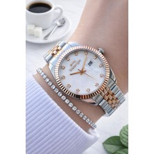 Slazenger Çelik Kordon 2 Yıl Garantili 5 Atm Suya Dayanıklı Kadın Kol Saati+Bileklik SL.G2240.M03