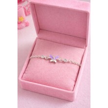 925 Ayar Gümüş Mineli Yusufcuk Detaylı Kız Çocuk Bileklik