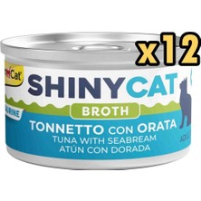 Gimcat Shinycat Broth Ton Balıklı ve Çipuralı Kedi Konservesi 70 gr x 12 Adet