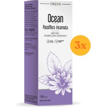 Orzax Ocean Passiflora Şurup 150 ml - 3 Adet (450 Ml) - Dezenfektan Hediyeli (%72 Alkol)