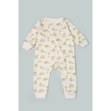 Vauva Bebek Çocuk Tulum Uzun Kollu Baskılı Fermuarlı Kız Erkek Pijama Tulum