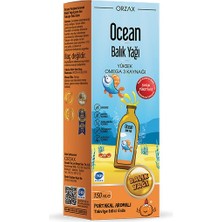 Orzax Ocean Omega3 Şurup 150 ml - Portakal - Dezenfektan Hediyeli (%72 Alkol)