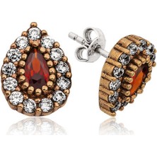 Gümüş Otantik Damla Çivili Küpe