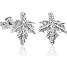 Gümüş Çınar Yaprağı Bayan Küpe