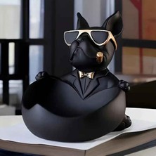 Trend Store Dekoratif Bulldog Biblo Organizer Şekerlik Anahtarlık Kutusu Masa Üstü Ev Ofis Aksesuarı Hediyelik