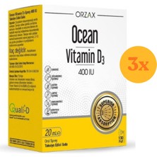 Orzax Ocean Vitamin D3 400 Iu 20 ml Sprey - 3 Adet (Toplam 60 Ml)