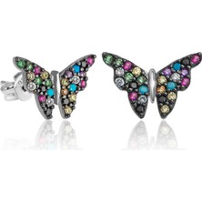 ​gümüş Mix Kelebek Küpe