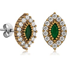 Gümüş Otantik Mekik Çivili Küpe