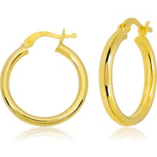 Gümüş Gold Halka Kadın Küpe