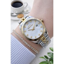 Slazenger Çelik Kordon 2 Yıl Garantili 5 Atm Suya Dayanıklı Kadın Kol Saati+Bileklik SL.G2240.M02