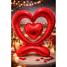 Eng Parti Dünyası 106.4 cm Romantik Kırmızı Kalp Folyo Balon – Özel Günler Için Şık ve Etkileyici Dekorasyon ENG-B1045