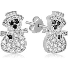 Gümüş Kardan Adam Kadın Küpe