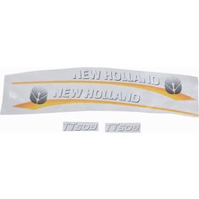 Peren Traktör New Holland TT50B Yan Yazı Takımı Sarı Tip Kaporta Etiketi Sağ - Sol Kaput Sticker Seti