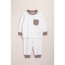 Vauva Kız Erkek Pijama Baskılı Cep Detaylı Uzun Kollu Pijama Takımı