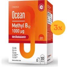 Orzax Ocean Methyl B12 1000 Mcg 10 ml Dilaltı Sprey - 3 Adet (30 Ml)