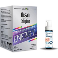 Orzax Ocean Daily One Energy 30 Tablet - Takviye Edici Gıda + Hediye Diş Beyazlatıcı Köpük