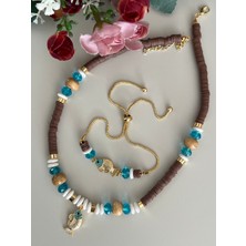 Tones Official Tasarım Zirkon,afrika Boncuk,fimo Balık Bileklik-Kolye