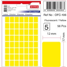 Kitabevimden Creaworld Tiket Poşet Etiket Köşeli 9 Lu 73X47 mm 1205 Sarı-12-Lı-Pkt