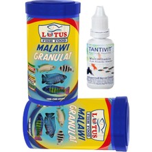 Lotus Malawi Granül 2X250ML Protein Balık Yemi, Tantivit Multivitamin