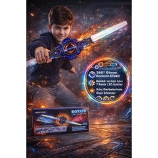 Toyfest Çift Taraflı LED Işıklı Oyuncak Kılıç 360° Dönen Kıvılcım Efektli Şarjlı Cosplay Kılıcı 80 cm