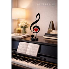 ArtPera 3D Kalpli Sol Anahtarı Dekoratif Biblo | Piyano ve Müzik Odası Dekoru | Müzik Severlere Özel Hediye