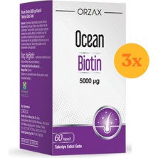 Orzax Ocean Biotin 60 Kapsül - 3 Adet (Toplam 180 Kapsül)