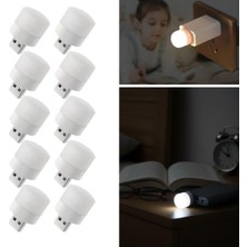 Sanec USB Mini Top LED 10’lu Aydınlatma Beyaz Işıklı Gece Lambası, Enerji Tasarruflu Mikro LED Işıklar