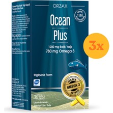 Orzax Ocean Plus Omega 3 Balık Yağı 1200 Mg 30 Kapsül - 3 Adet (90 Kapsül)