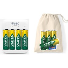 Varta 8 Adet Şarj Edilebilir 2100MAH Aa Kalem Pil+Avec AV-CH01 USB Hızlı Pil Şarj Cihazı 4lü