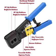 Technozi Ez RJ45 RJ11 RJ12 Cat5 Cat6 Yeni Nesil Konnektör Pense Çok Fonksiyonlu Ergonomik Kolay Sıkma Pensesi