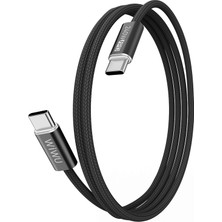 Wiwu WI-C101 Essen Serisi Type-C To Type-C Hızlı Şarj Özellikli Data ve Şarj Kablosu 240W 1.5m Siyah