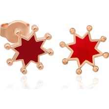 Gümüş Fosforlu Kırmızı Yıldız Küpe