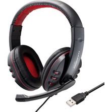 Akinco KULAKLIK-USB-PS4-UYUMLU-SIYAH-KIRMIZI-HD1171