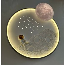 EOS Aydınlatma Astronot Ledli Kumandalı Tavan Avizesi 3 Işık Renk Tonu(Sarı,beyaz,günışığı) Kumanda Ile Gece Modu