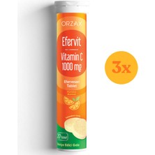 Orzax Ocean Efervit Vitamin C 1000 Mg 20 Efervesan Tablet - 3 Adet (Toplam 60 Efervesan Tablet)
