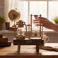 Hediyesahibi Kişiye Özel Dekoratif Gaz Lambası Kum Saati