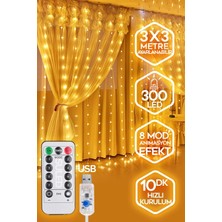 Kulvar AVM 3x3 Perde LED Peri LED USB Li Kumandalı Perde LED Perde LED