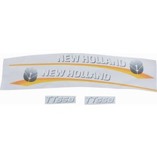 Peren Traktör New Holland TT55B Yan Yazı Takımı Sarı Tip Kaporta Etiketi Sağ - Sol Kaput Sticker Seti