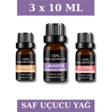 3X10 ml Esans Lavanta ,pudra , Amber Koku Buhurdanlık Yağı ve Aromaterapi Yağı