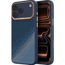 iPhone 17 Pro Max Uyumlu Kılıf M-Safe Özellikli Raptic Aramid Dual Serenity Serisi Kapak Lacivert