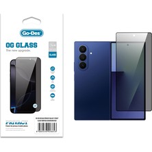 Go-Des Galaxy Z Fold 7 Uyumlu Go Des Og Glass Privacy Antistatik Temperli Cam Ekran Koruyucu Siyah