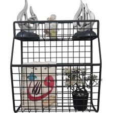 Go Dekor 2 Gözlü Yeni Metal Dekoratif Kitaplık Dergilik ve Gazetelik Ünitesi