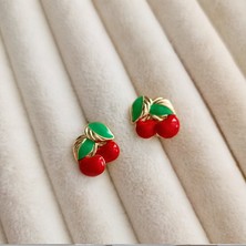 Lente Aksesuar Xuping Gold Kiraz Model Çocuk Küpesi - Antialerjik